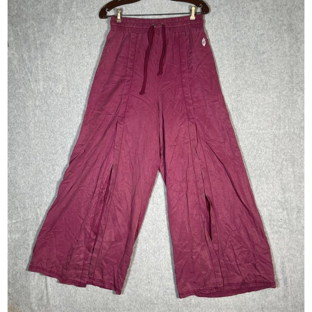 Free People Movement Ab Tracker Pants Womens Small Acai Wide Leg Split Flowy